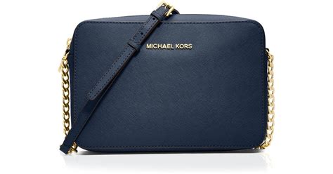 michael kors jet set crossbody navy|Michael Kors large jet set.